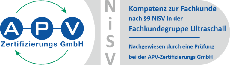 APV Zertifikat Logos NiSV Fachgruppe Ultraschall für TN
