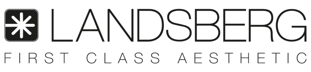 Logo der Marke Landsberg mit einem stilisierten Sternsymbol und dem Slogan First Class Aesthetic